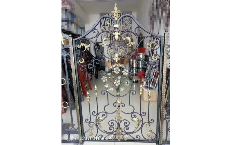 Small wrought iron courtyard gates